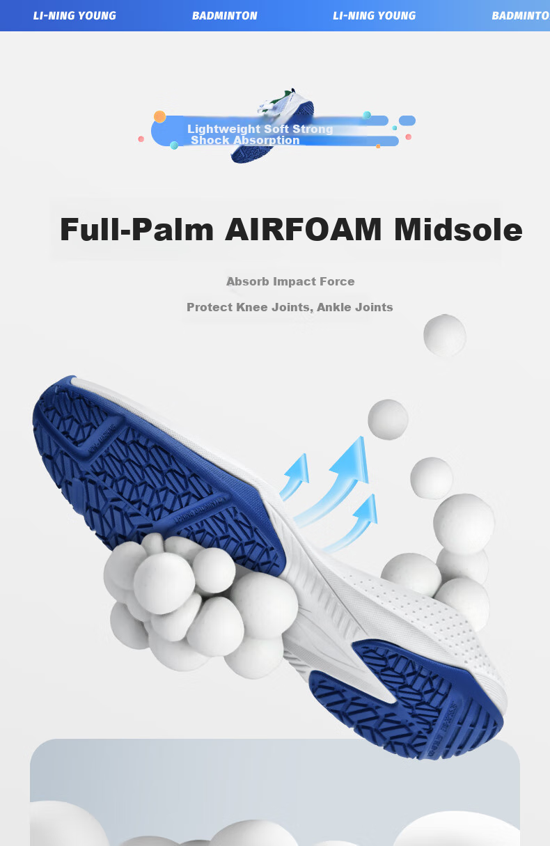 Li-Ning Children's Badminton Shoes, Youth Thunder Junior Badminton Pioneer, Wear-Resistant Non-Slip Easy-To Velcro Sneakers 3