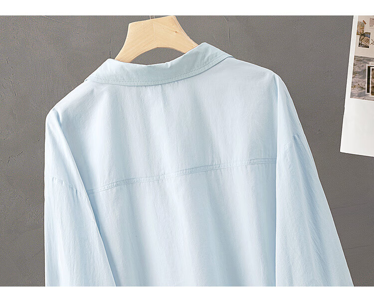 Cypress Casual Shirt 2026 Spring New Women's Fashion Simple Lapel Loose Mid-Length Shirt 3