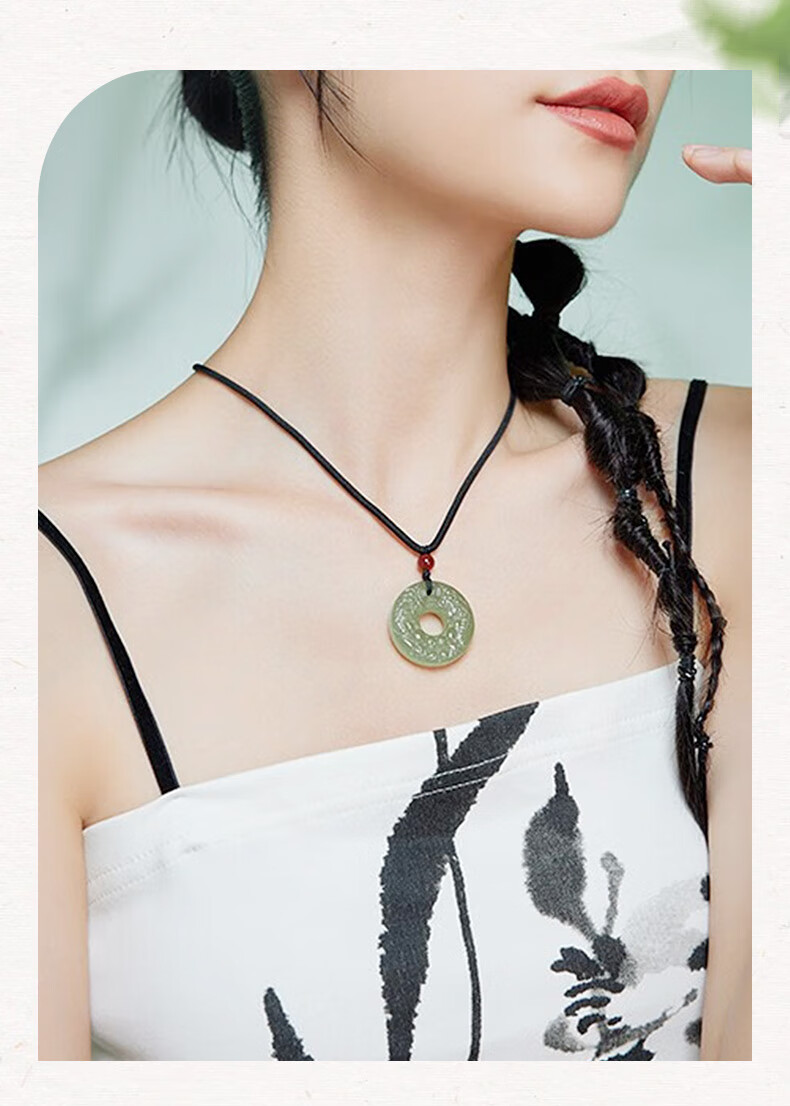 ALLOVE Pixiu Hetian Jade Pendant Unisex Safety Buckle Jade Necklace Birthday 520 Valentine's Day Gift for Girlfriend Wife 3