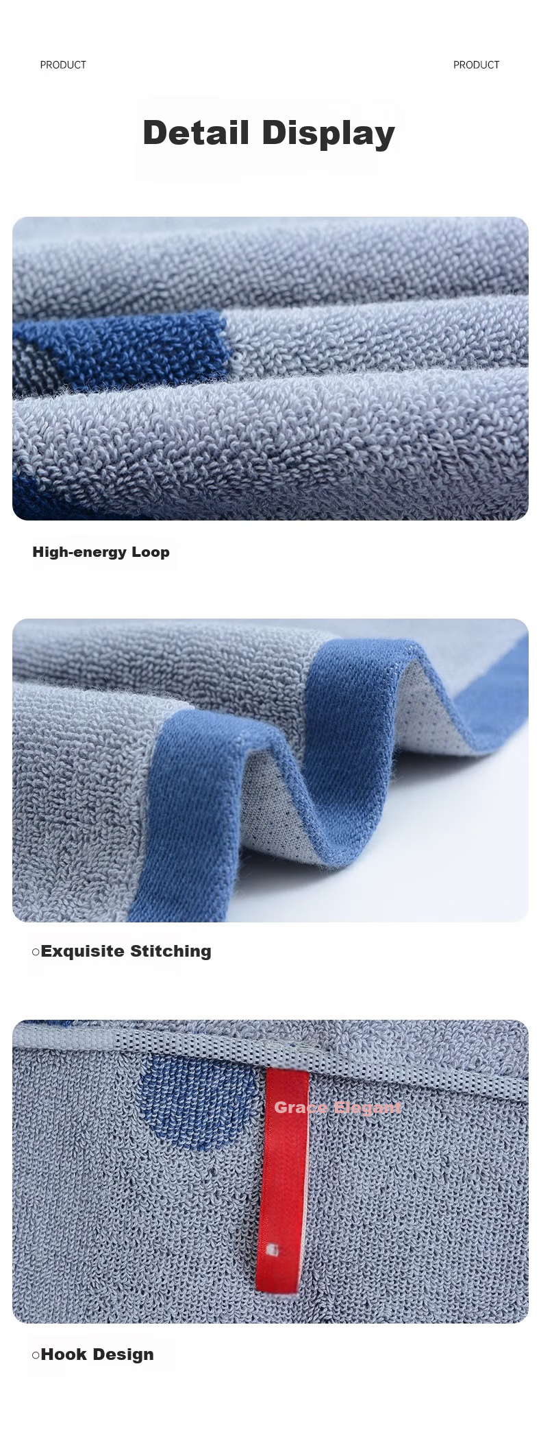 Grace Pure Cotton Bath Towel for Men And Women, Combed Siro Spun Forest Awakening Cartoon All-Cotton Sports Bath Towel, Absorbent, Blue 7