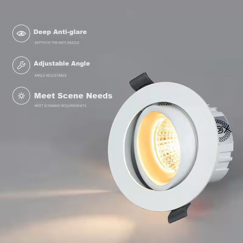 Foshan Lighting (FSL) LED Spotlight Ceiling Light COB Lamp Beads Adjustable Angle Background Wall Exhibition Hall Lighting Deep Anti-Glare Spotlight COB Lamp Beads 9W Cut-Out 95mm Cool White (5700K)