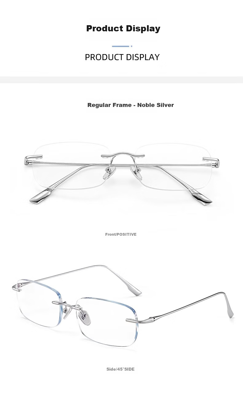 Molake Frameless Imported Reading Glasses for Women, High-Quality Genuine Fashionable Anti-Blue Light Titanium Metal Rimless Eyeglasses for Middle-Aged And Elderly 19