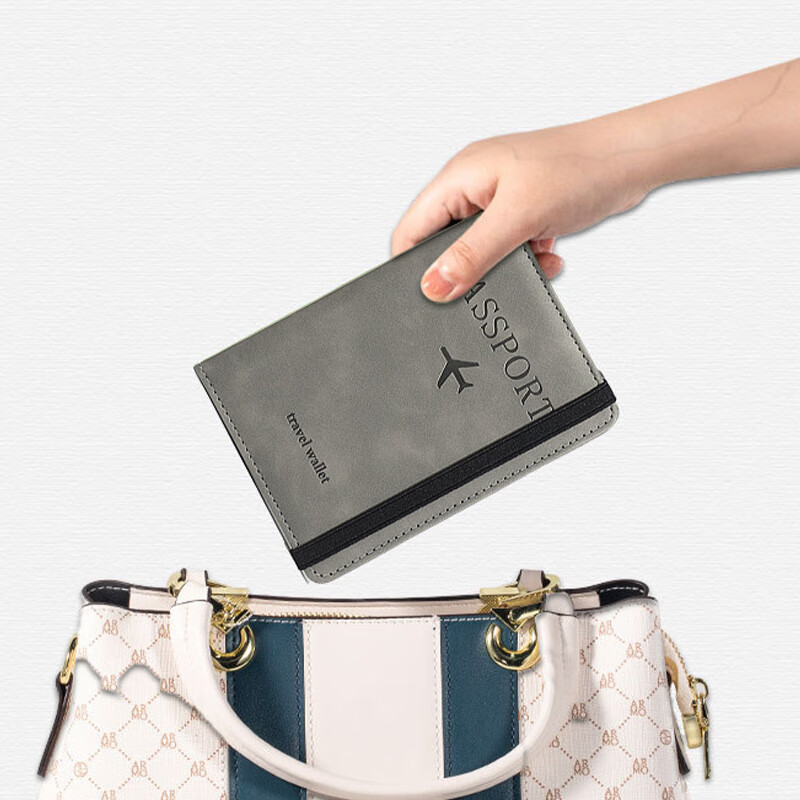 Leho Travel Passport Holder Protective Cover Document Card Holder Storage Bag Anti-theft RFID Blocking Wallet Coin Purse Air Ticket Men's Essential for Travel Abroad
