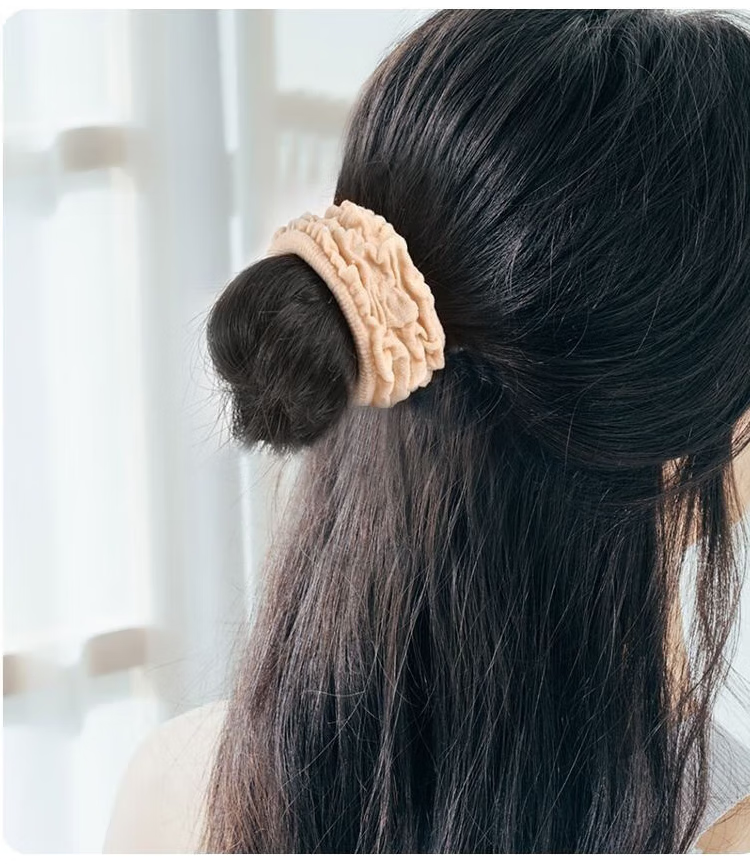 Yefili 10-Pack Thickened Scrunchie Hair Ties High Elasticity Ponytail Bun Hair Bands Black 10