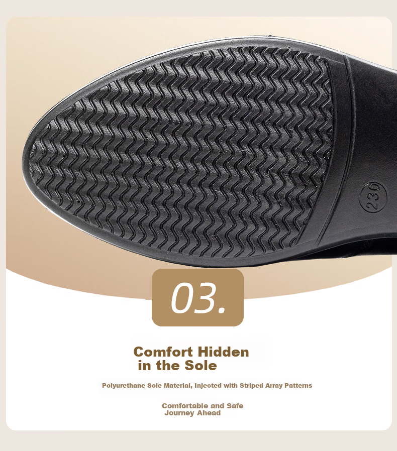 LAORENTOU Women's Shoes, Chunky Heel, Plain Commuter Shoes, Shallow Round Toe Slip-On Flats, Mom Shoes, LB13553, Black, Size 38 5