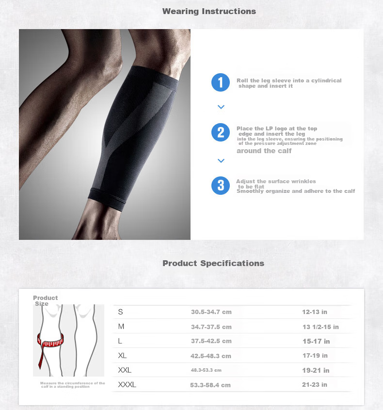 LP 270Z Professional Warm Basketball Running Sports Shin Guard, Thin Leg Protector for Men And Women, Black, Size L 6
