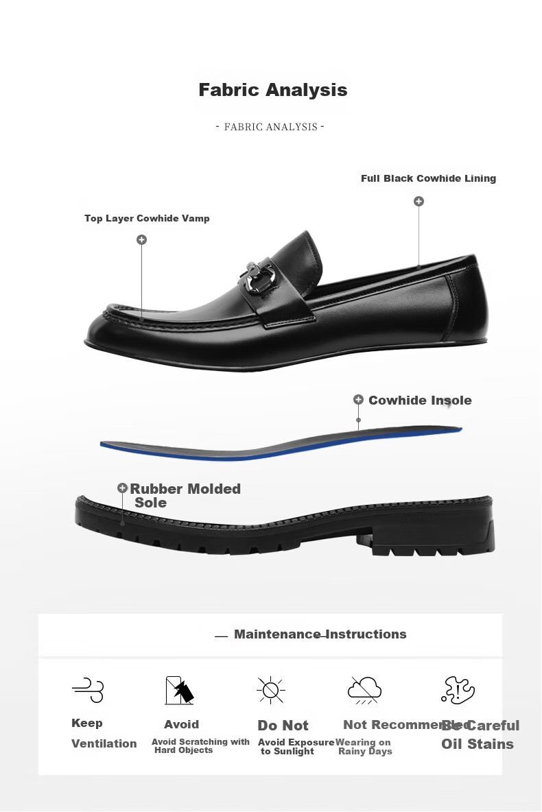 Goldlion Men's Loafers, Stylish Leather Shoes, Comfortable Slip-On Business Casual Shoes G550330512AAA Black Size 41 7