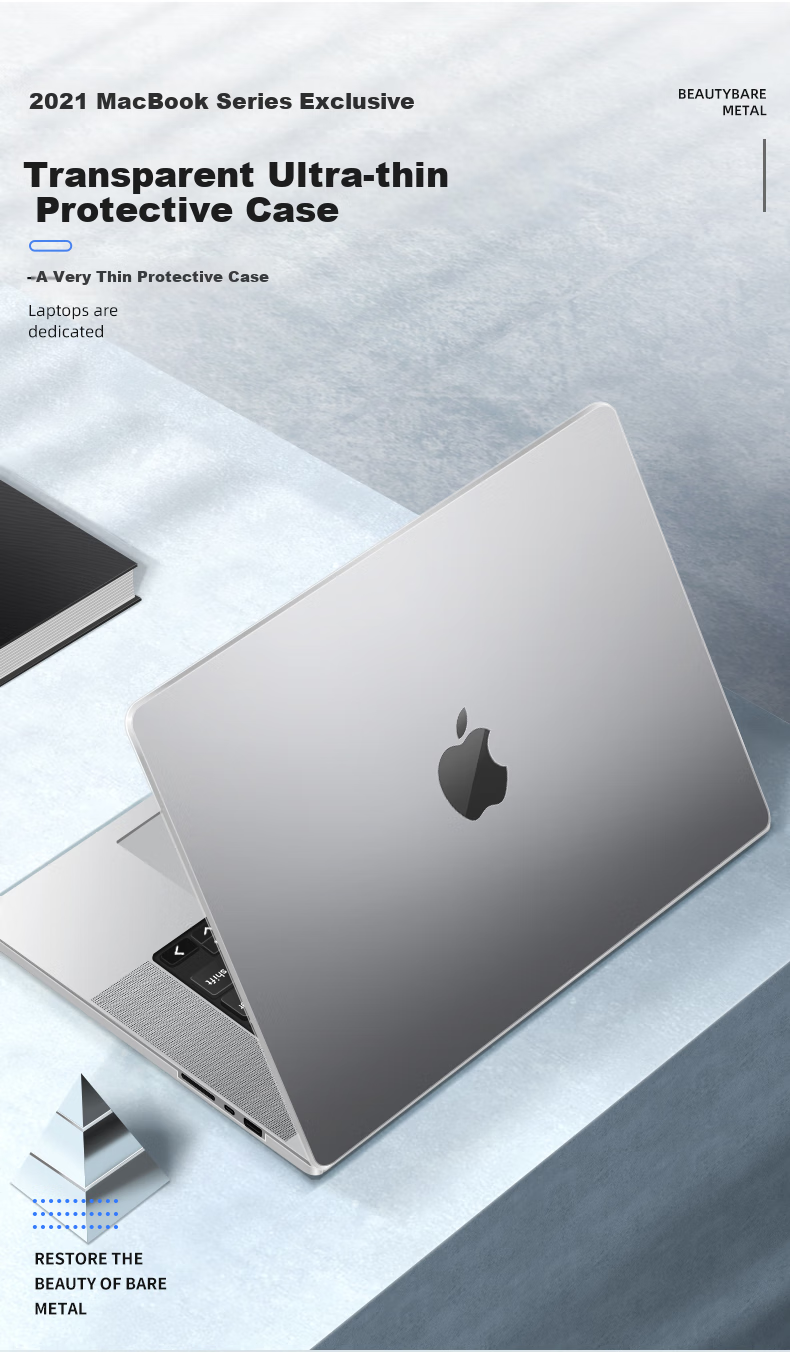 Aigo Compatible with 2021 Pro14 Apple Laptop Protective Case, Macbook Air Protective Cover, Ultra-Thin Silicone Soft Shell [A2442] 1