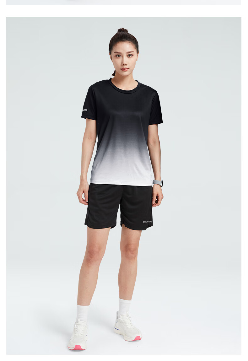 BURUITE Fitness Clothing for Women, Spring And Summer Ice Silk Quick-Dry Short-Sleeve Sportswear Set, Basketball Equipment, Training Running T-Shirt 7