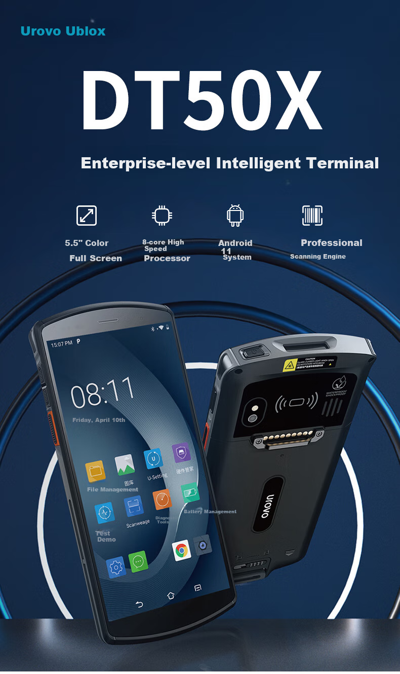 UROVO DT50X Handheld Data Terminal, Android PDA, ERP Collector, Industrial Smartphone, Inventory Counter, Wireless Scanner 1