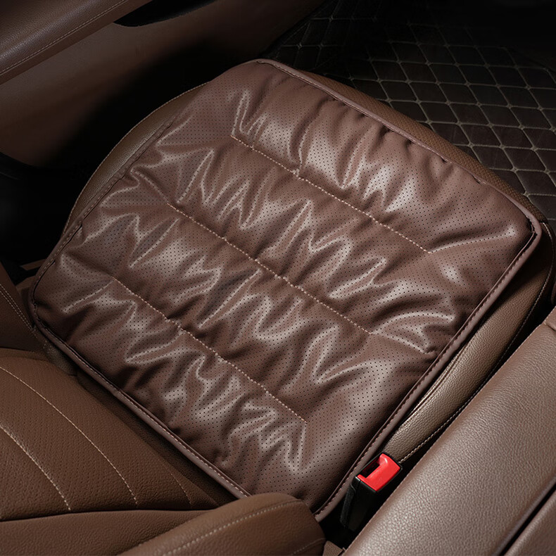Dijialun Car Seat Cushion, Summer Universal, High-End Feel, Soft And Breathable Leather, Single Seat Cover, Coffee Color 2