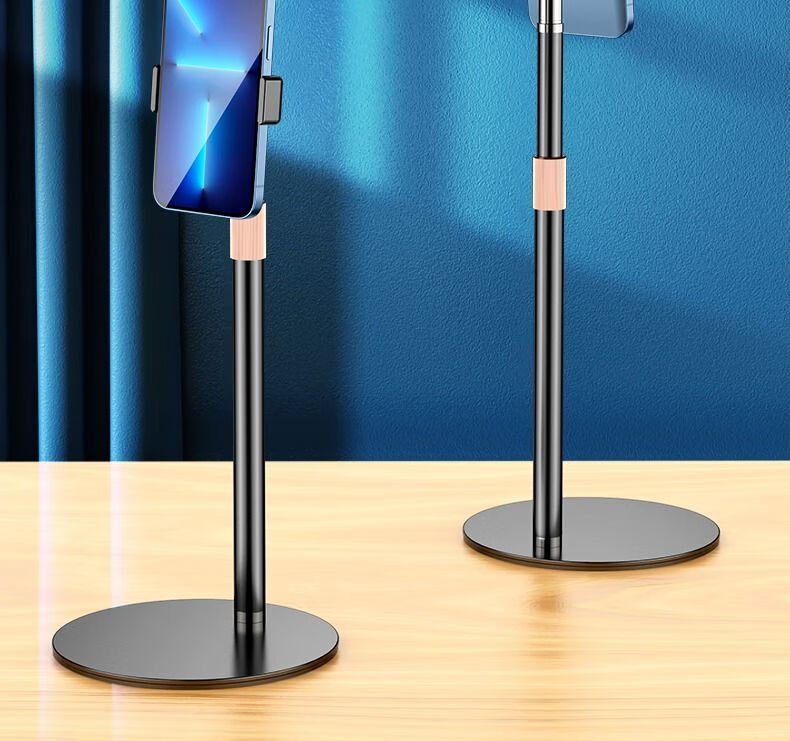 LINGCHEN Live Streaming Phone Stand, Desktop Adjustable Height, Overhead Shooting, Telescopic Selfie Device, Lazy Person's Binge-Watching Tool, Short Video Recording And Drawing Stand, 360° Rotatable Multifunctional Metal Phone Holder 7