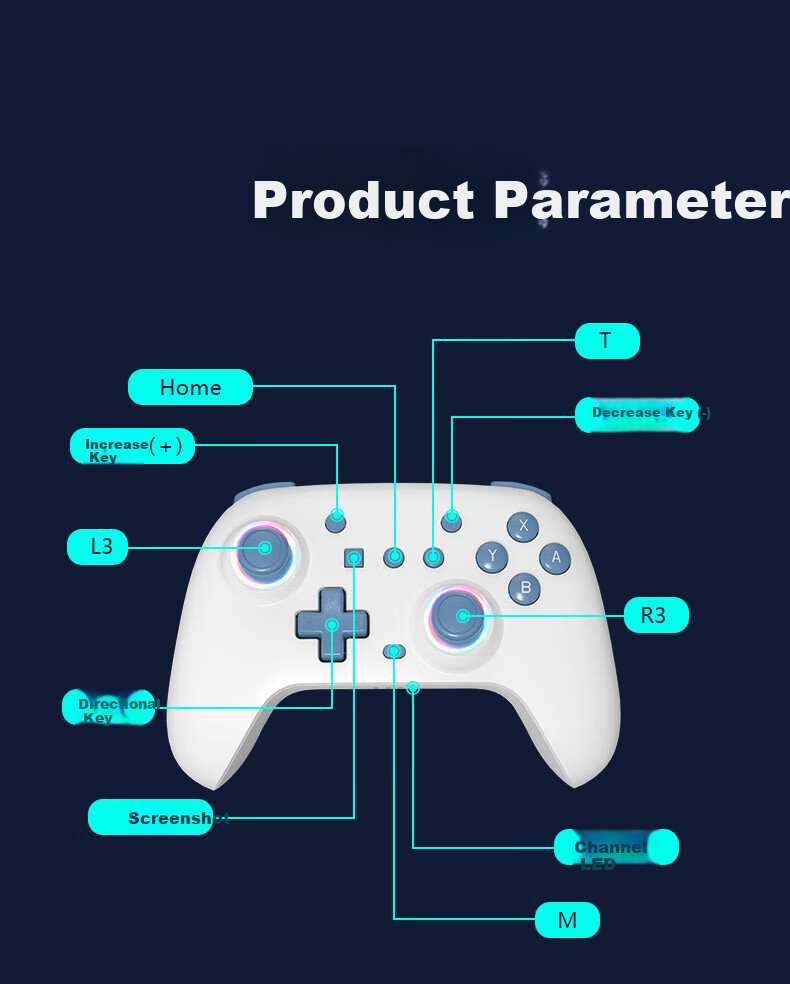 Yuyou Wireless Game Controller Switch2 for PC TV Mobile Bluetooth Android Apple Steam Xbox PC NS Dual Joy-Con Monster Hunter: World 14