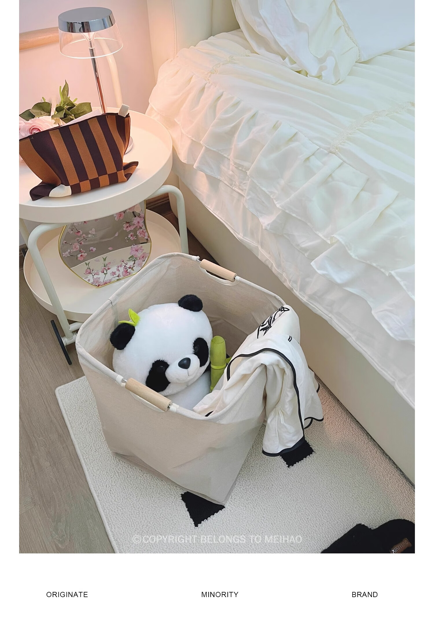 Fanyejia Japanese-Style Instagram-Style Laundry Hamper, Wooden Handle Dirty Clothes Basket for Home Bathroom Bedroom Dormitory, Large Laundry Storage Bi 12