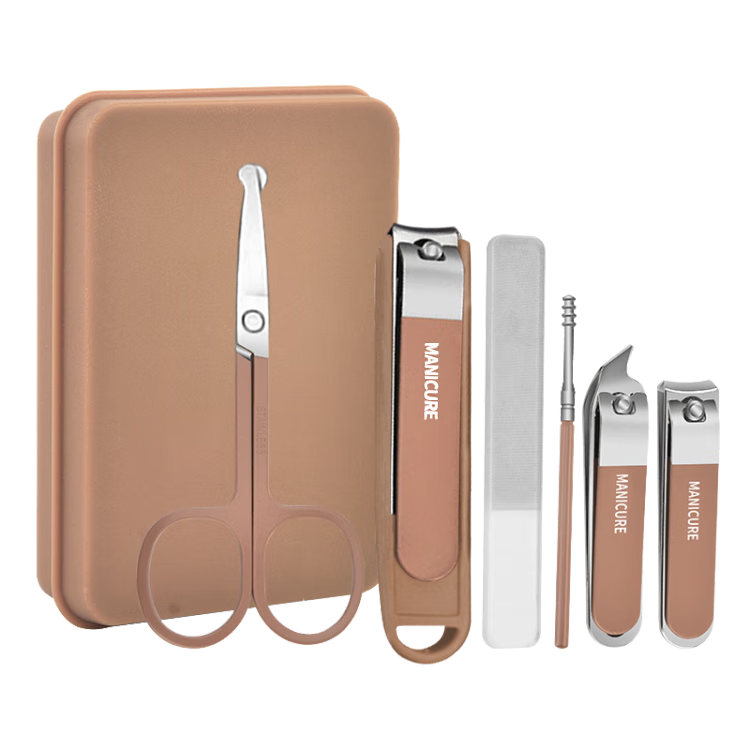 Haifeinuo Nail Clipper Set with Cuticle Trimmer, Ear Pick, Nail File, And Nail Nippers - Complete Manicure Kit, 6-Piece Set