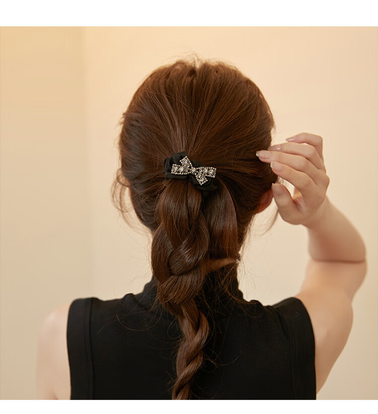 CHIMERA Hair Tie, Crystal Bow, High Elasticity Ponytail Holder, Hair Accessory, Birthday Gift for Wome 4