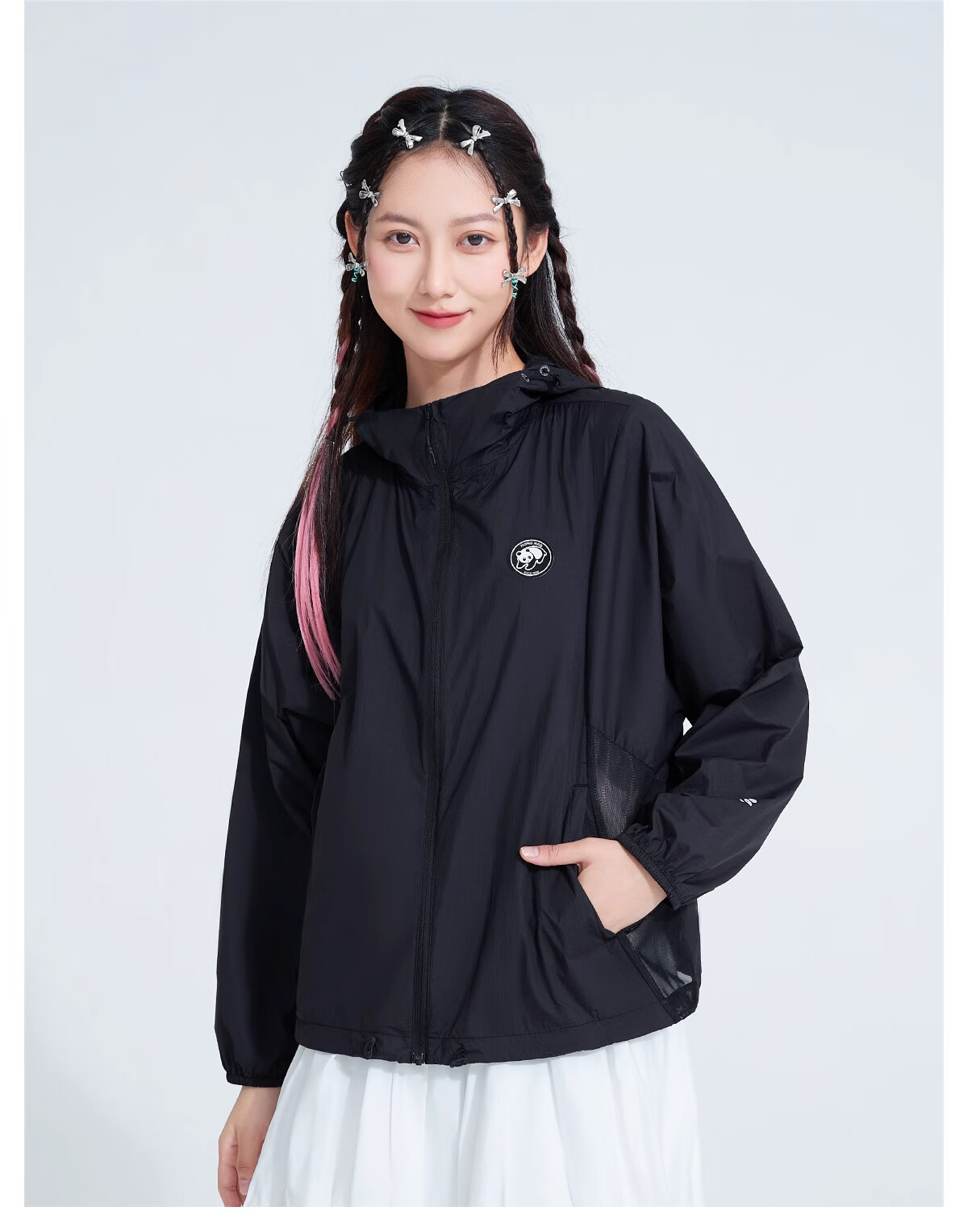 CAMEL Panda Outdoor Original Yarn Sun Protection UPF50+ Short A-Type Hooded Cooling Sun Protection Jacket, Size S 25