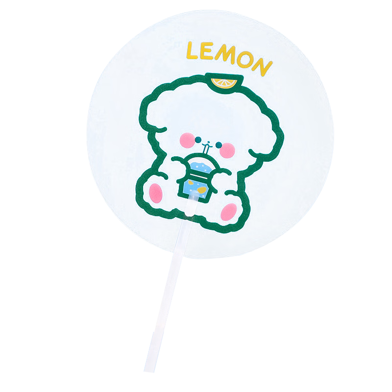 TaTanice Set of 4 Transparent Handheld Fans with Cute Animal Handles, Portable Student Mini Advertising Fans