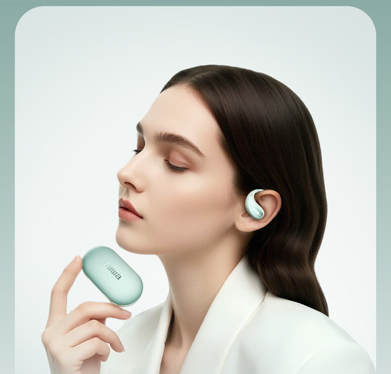 Aiwa Aw35 [Luxury New Experience] Ear-Hook Bluetooth Headphones, Bone Conduction Concept, Open Wireless Sports Headphones, Compatible with Huawei, Xiaomi, Apple, Latest Model 2025, White 4