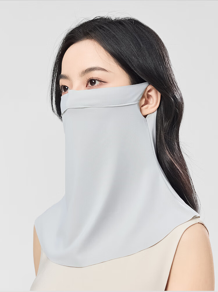 JIUMU Ice Silk Sun Protection Face Mask for Women, Summer UV-Resistant Sunshade Veil, Neck Guard for Driving, Breathable Full-Face Mask 10
