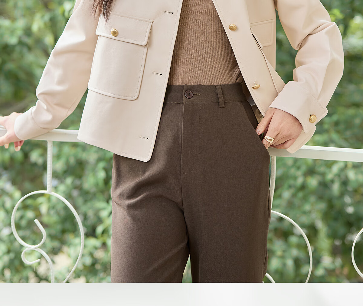 Taxiang Vintage PU Leather Jacket for Women, Petite Size Motorcycle Jacket, High-End Casual Outerwear T51D026 4