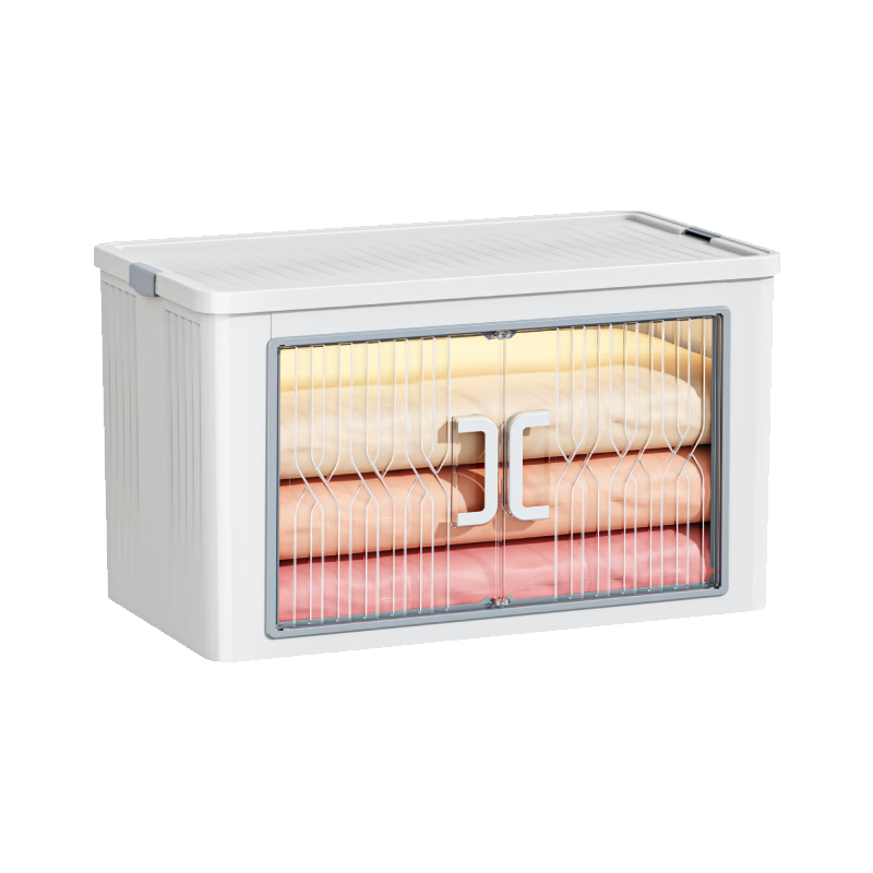 OLA XIANG Foldable Storage Box Household Clothes Quilt Miscellaneous Organizer Toy Snack Storage Cabinet Transparent Storage Cabinet