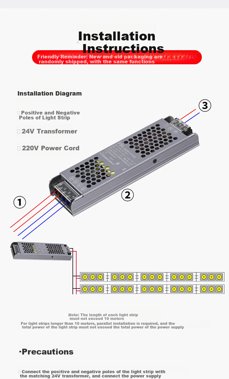 FSL LED Low Voltage Commercial Ultra-Bright Linear Light Strip No Main Light Self-Adhesive 120 Beads 24V 10W Warm White 4000K (10m) Requires Transformer 13