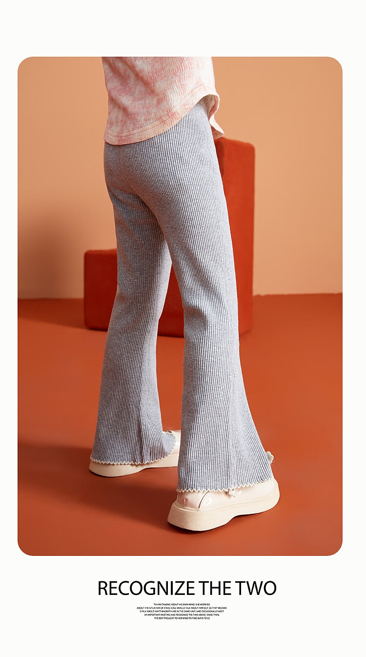 ASK JUNIOR Girls' Pants, Autumn 2026 Knitted Trousers, Floral Decoration Casual Pants, Baby Sweatpants, Beige, Size 110 8