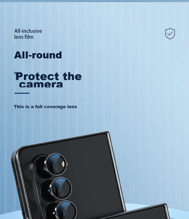 Lanxingxiansheng Lens Protector for Samsung Galaxy Z Fold6, High-Definition Tempered Glass Film for Rear Camera Protection, Black 6