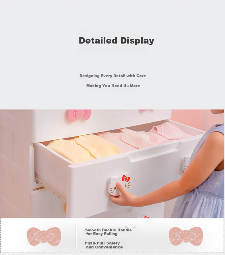 IRIS Storage Cabinet, Drawer-Style Simple Wardrobe, Five-Drawer Chest, Storage Cabinet, Toy Storage KITTY Cute 5-Layer Storage Cabinet 12