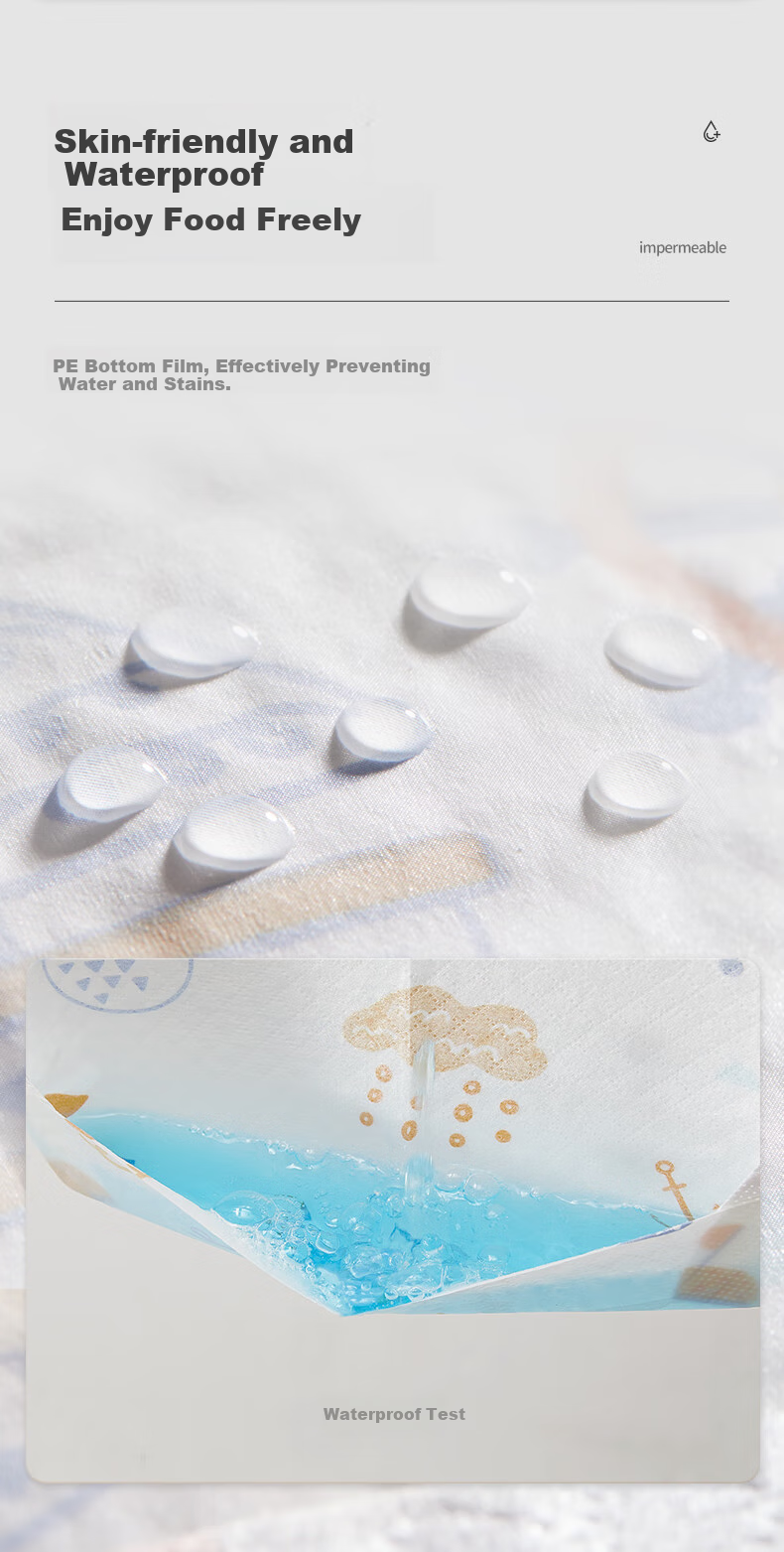 Shiyuejiejing Disposable Baby Bibs, No-Wash Feeding Bibs for Infants, 2 Boxes of 40 Pieces 7