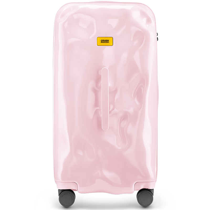 CRASH BAGGAGE Italian Embossed Luggage Suitcase Carry-On Trolley Case for Men And Women Trunk Series, Glossy Pink, 26 Inches