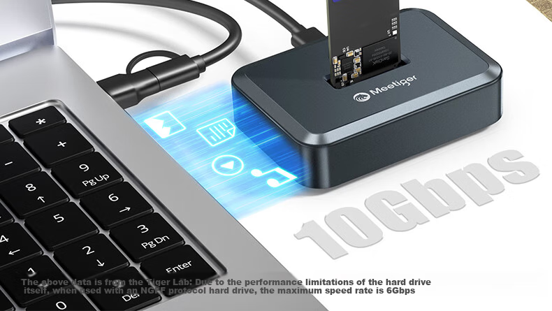 Mihu M.2 SSD Enclosure Base, M2 External Hard Drive Enclosure, NVMe Protocol M2 to USB/Type-C External Box Q1N 7