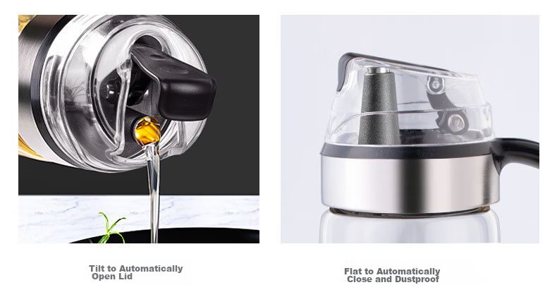 Newair Glass Oil Dispenser with Automatic Opening And Closing, Leak-Proof Kitchen Home Oil Bottle Container for Sesame Oil, Soy Sauce, Vinegar And Seasoning 5