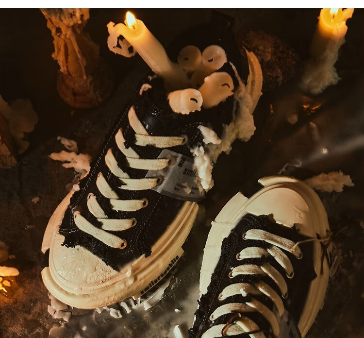 Smilerepublic [Xu Yiyang's Choice] 70S Classic Black/white Low-Top Canvas Shoes, Black, Size 38 4