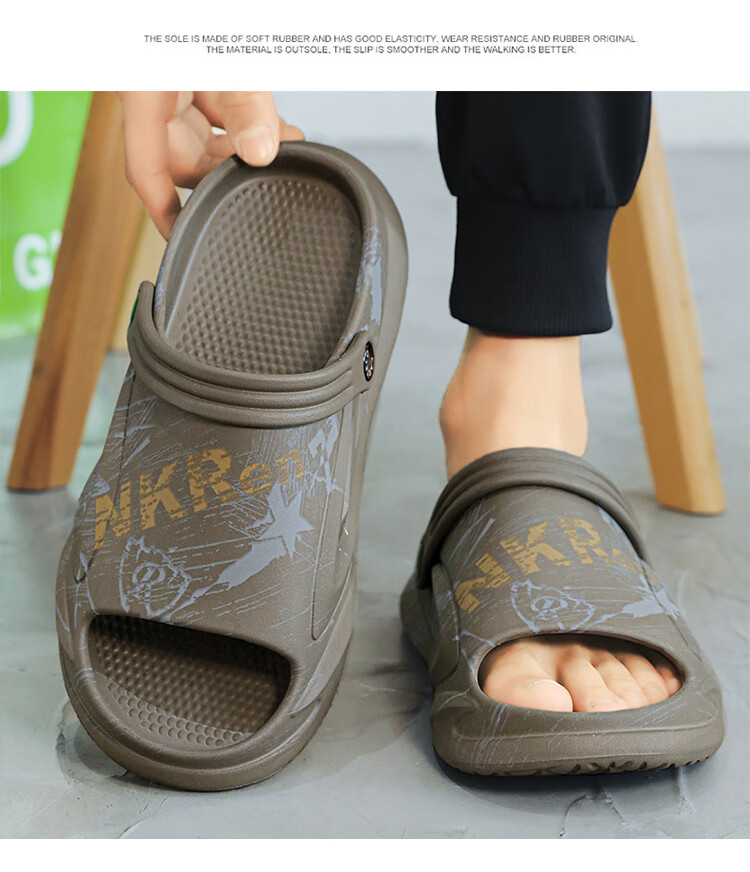 CARTELO Men's Slippers, Summer Breathable Sandals, Dual-Use Slip-Ons with Comfortable Feel, Sports Beach Shoes 13