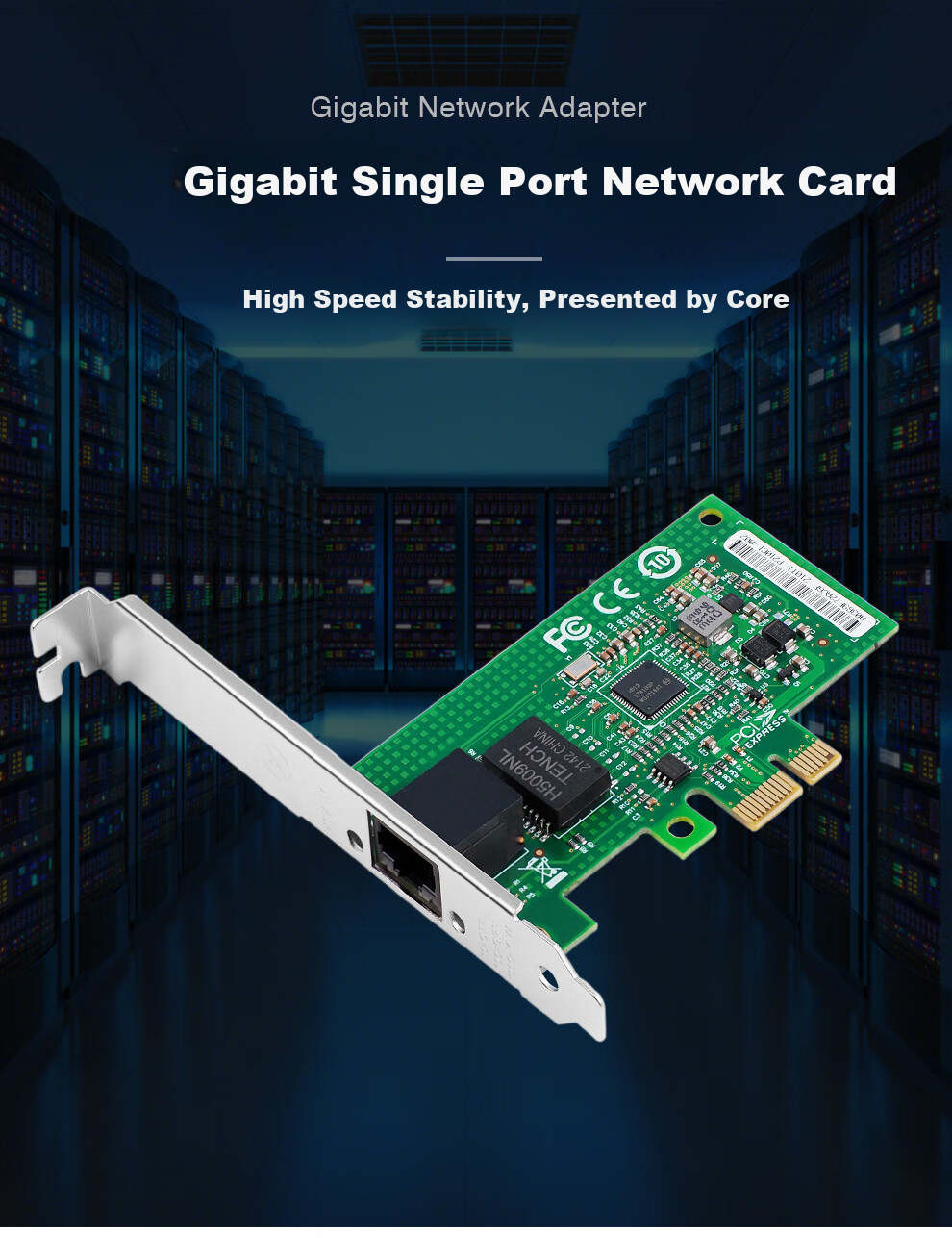 FLYBISH NA210-T1 Gigabit Ethernet Card Intel I210AT Chip PCI-E X1 Single Port Ethernet Card for Desktop PC Wired PCIe Network Card Server Supports Linux 1