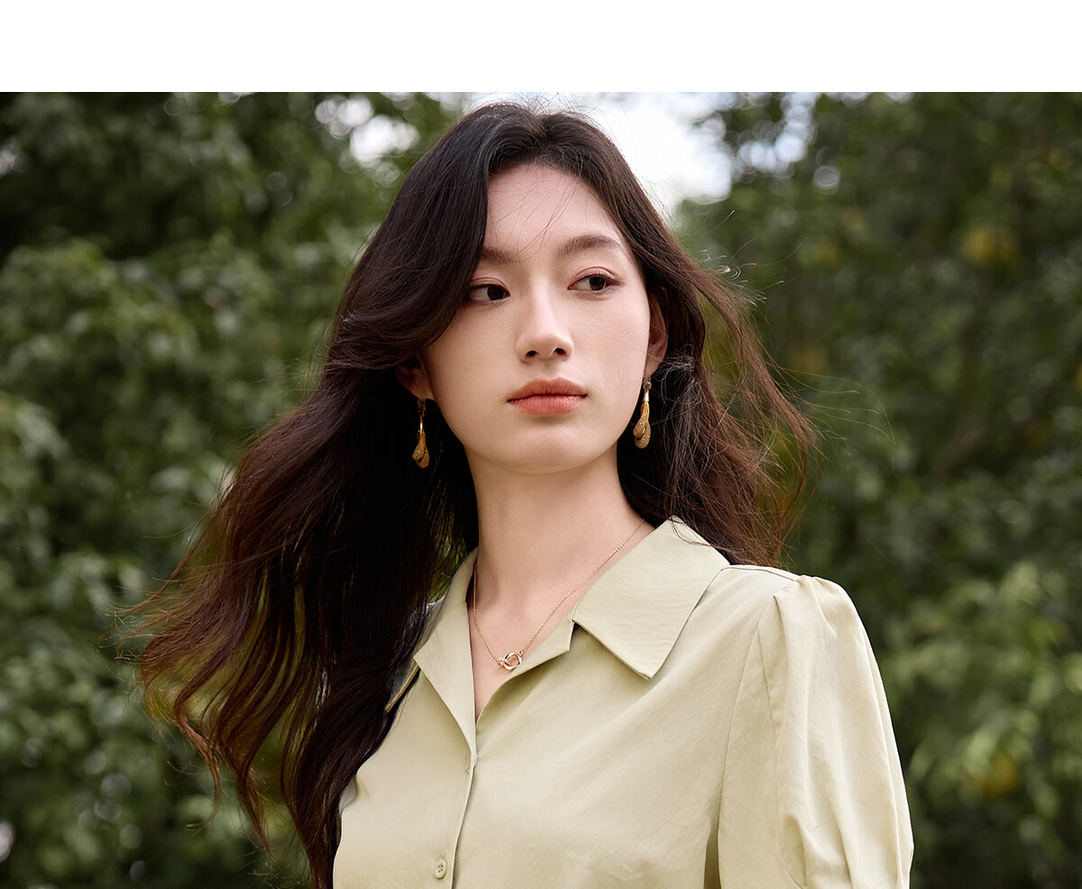 Chushen Summer Short Sleeve Shirt Women Fashion Lapel Design Commuter Casual Blouse S52S004 Light Yellow L 13