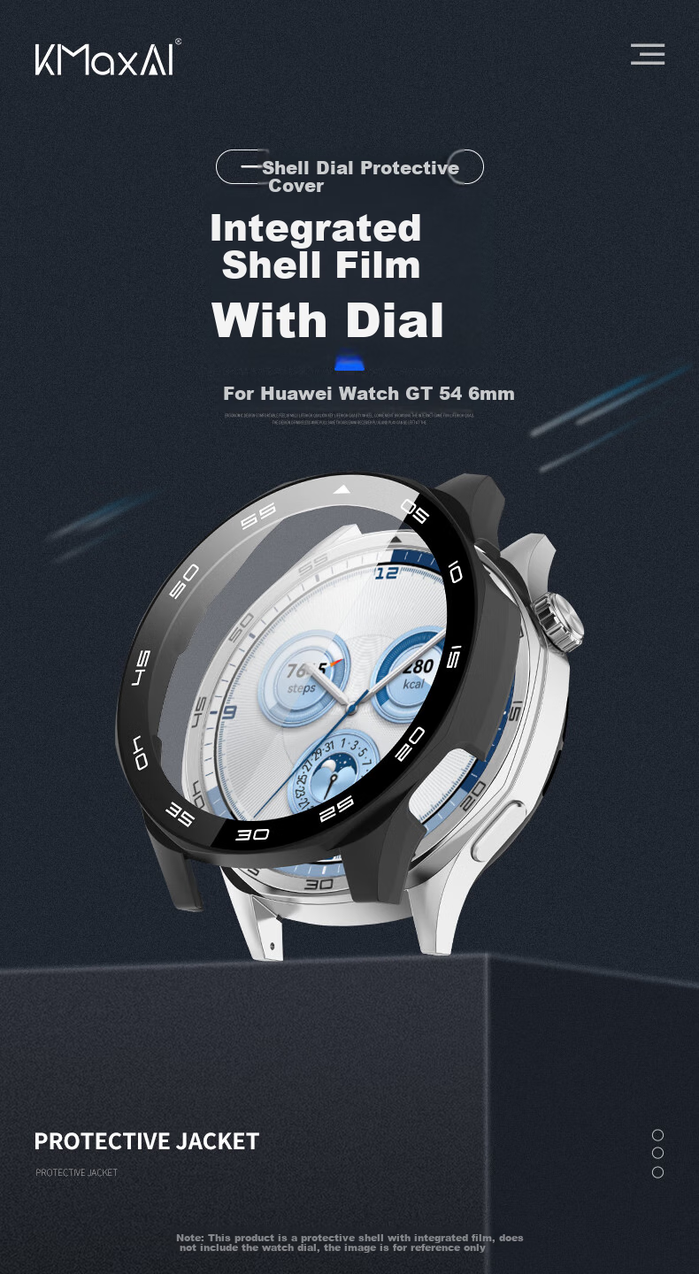 KMaxAI [Instant Expertise] Compatible with Huawei Watch GT5 46mm Protective Case, Dial Semi-Enclosed Protective Cover, Scratch-Resistant Hard Shell Frame, Green Legend 1
