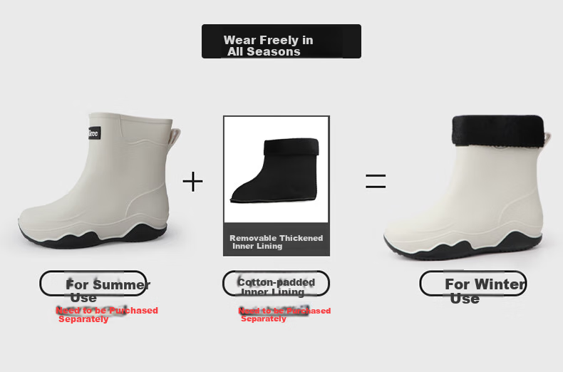 SooGree Mid-Calf Rain Boots for Men And Women, Couples' Outdoor Camping Fishing Car Washing Hiking Cycling Waterproof Non-Slip Wear-Resistant Work Shoes 8