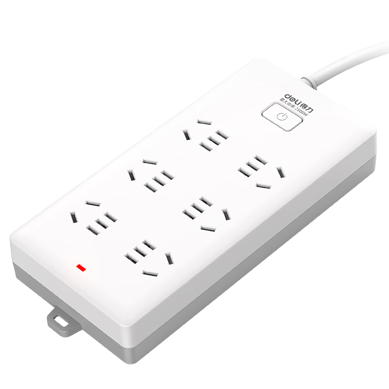 Deli 3C Certified National Standard Safe Power Strip/power Bar/power Board/power Outlet/power Extension Cord, Master Switch, Child Protection Door, 6 Combination Holes, 3 Meters, 18260