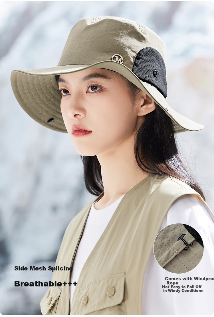 JIUMU Sun Protection Hat for Women, Sun Visor Cap, Fisherman Hat, Summer Outdoor Face-Covering UV Protection Hat for Wome 6