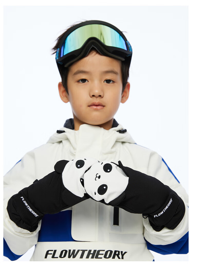 Flow Theory Waterproof Insulated Fleece-Lined Cute Cartoon Ski Gloves for Men and Women 5