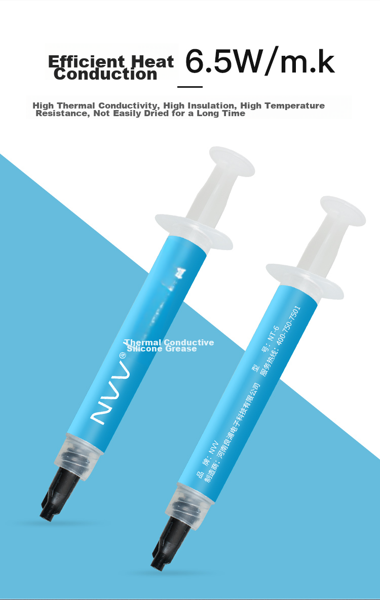 NVV Thermal Paste, Heat Dissipation Silicone Grease for Laptop CPU Graphics Card And Mobile Phone Chips, Thermal Conductivity 4.8 (W/m·K), NT-4, 3g Package 3