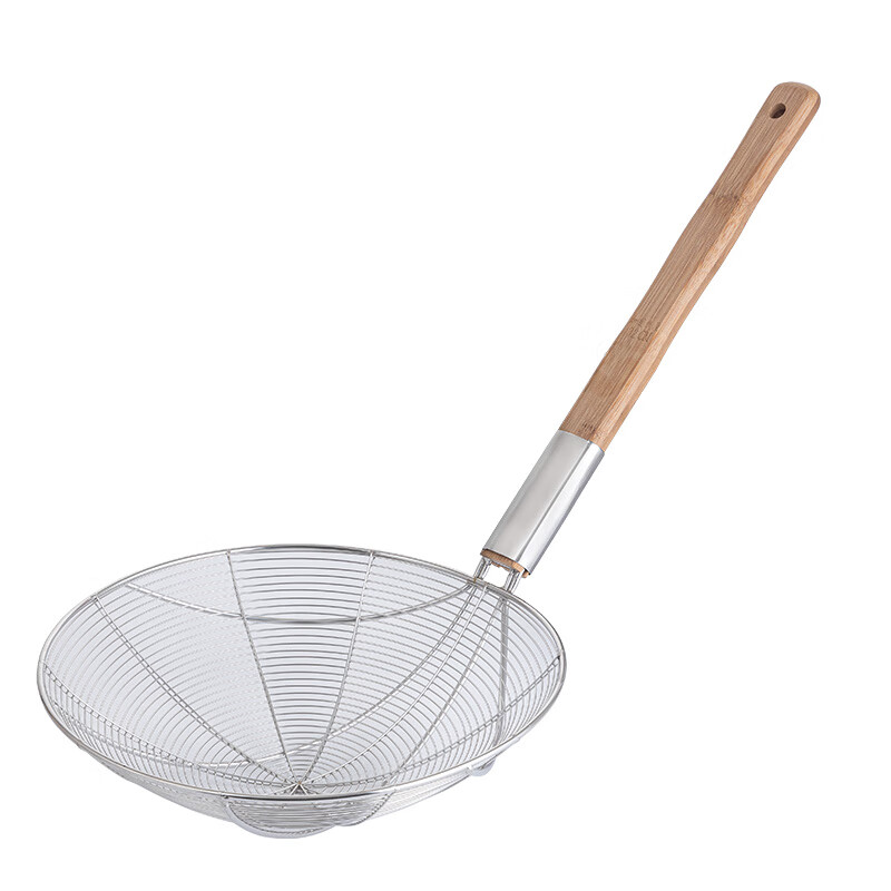 Jinyaoshi Stainless Steel Extra Thick Wire Mesh Strainer for Kitchen, Deep Frying Filter, Large Skimmer, 32cm Commercial GK-GQL320