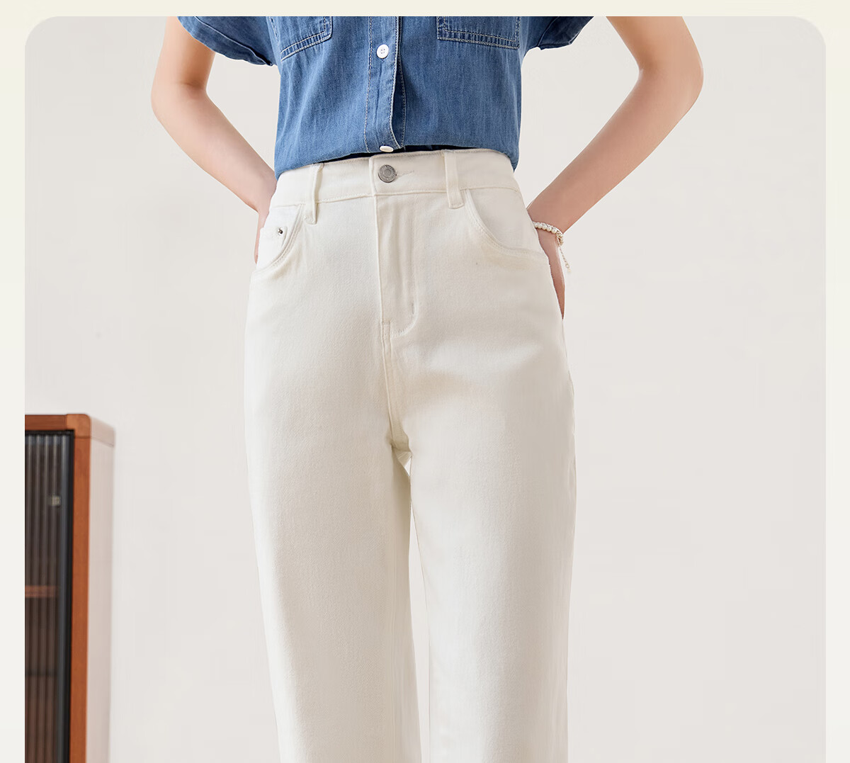 PinCai Women's Jeans, Spring And Autumn Black Straight-Leg Trousers, Slimming And Heightening Effect, Casual Denim Long Pants P143N1009 1