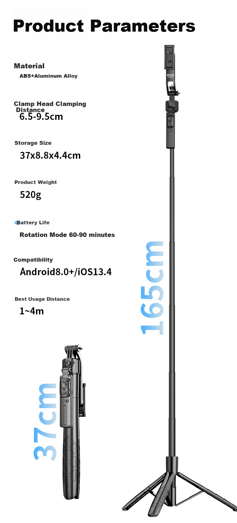 SelfieShow C17 Upgraded Version [TT07], Live Streaming Face Tracking Selfie Stick, New AI Integrated Gimbal Phone Mount, Four-Axis Anti-Shake, 360-Degree, Compatible with DJI Pocket 3 11