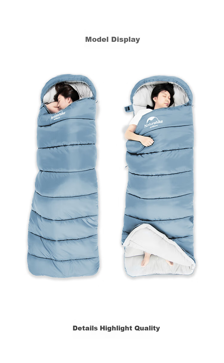 Naturehike Nuoke U Series Envelope Sleeping Bag with Hood for Adults, Outdoor Camping Sleeping Quilt, Splicing, Thickened, Cold-Resistant And Warm Sleeping Bag 13