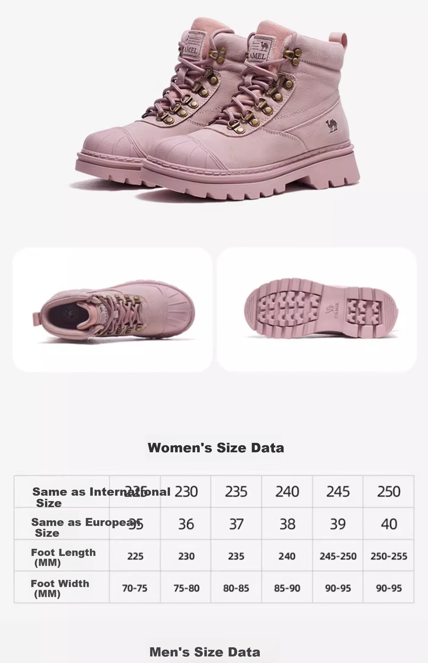 CAMEL Yellow Boots, Martin Boots for Men And Women, Outdoor Casual Work Shoes, High-Top Thick-Soled Versatile Footwear 14