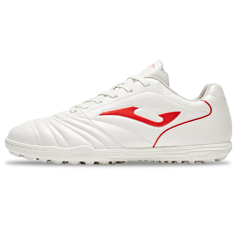 JOMA Kangaroo Leather Soccer Shoes for Men, TF Turf Studs, Adult Youth Student Professional Competition Football Training Shoes, White And Red, Size 39